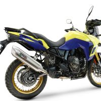 Escape compatible con Suzuki V-STROM DL 800 DE - SE 2023-2025, Furore-X Acciaio Inox, Escape legal, homologado, silenciador con db killer desmontable y tubo de conexión específico 