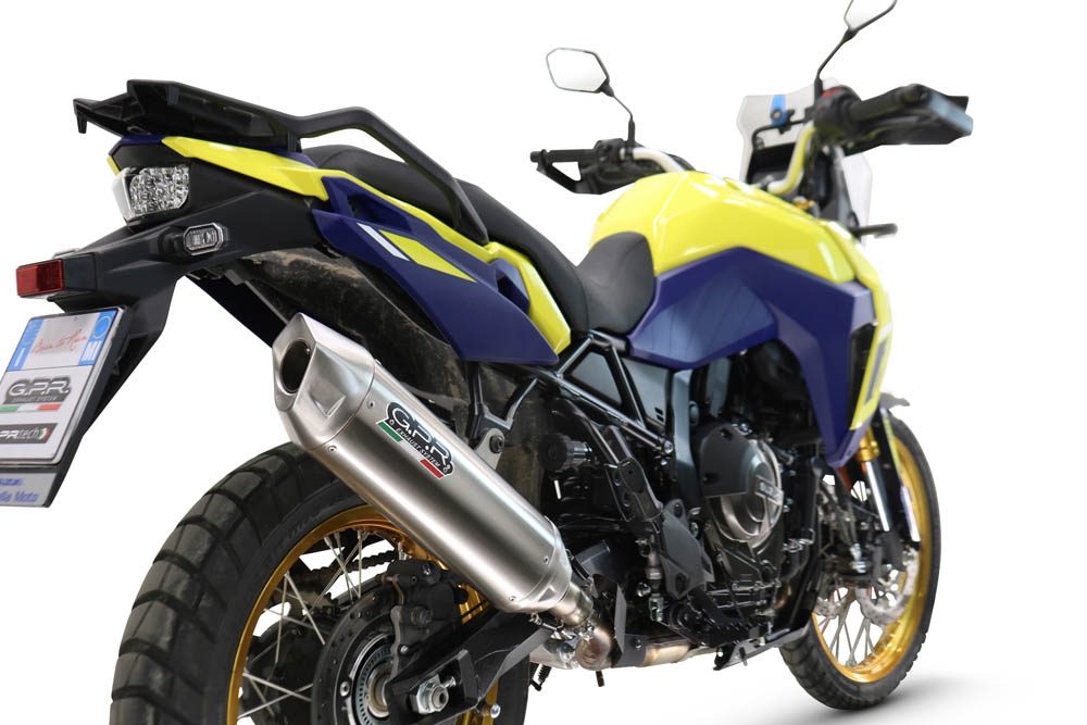 Escape compatible con Suzuki V-STROM DL 800 DE - SE 2023-2025, Furore-X Acciaio Inox, Escape legal, homologado, silenciador con db killer desmontable y tubo de conexión específico 