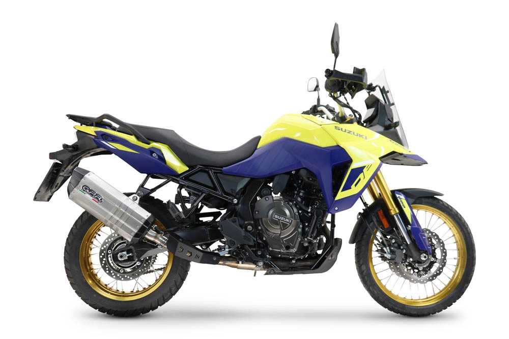 Escape compatible con Suzuki V-STROM DL 800 DE - SE 2023-2025, Hyper Sonic Titanium, Escape legal, homologado, silenciador con db killer desmontable y tubo de conexión específico 