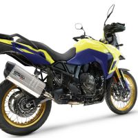 Escape compatible con Suzuki V-STROM DL 800 DE - SE 2023-2025, Hyper Sonic Titanium, Escape legal, homologado, silenciador con db killer desmontable y tubo de conexión específico 
