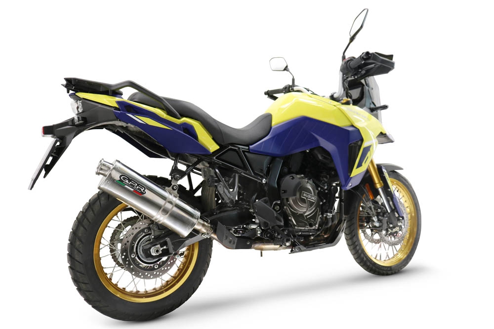 GPR escape compatible con  Suzuki V-STROM DL 800 DE - SE 2023-2025, Trioval, Escape legal, homologado, silenciador con db killer desmontable y tubo de conexión específico 