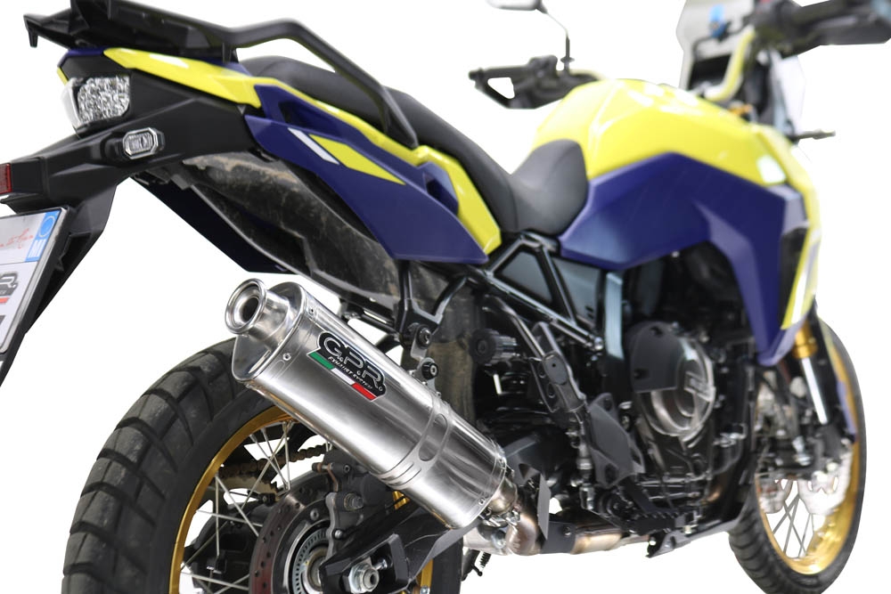 GPR escape compatible con  Suzuki V-STROM DL 800 DE - SE 2023-2025, Trioval, Escape legal, homologado, silenciador con db killer desmontable y tubo de conexión específico 