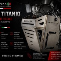 GPR TECH compatible con  Suzuki V-Strom Dl 650 2012/2016 e3 Protección del motor en titanio 
