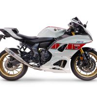 GPR escape compatible con Yamaha YZF R7 2021-2024, Deeptone Inox, Escape completo homologado y legal,con catalizador incluido db killer extraíble 