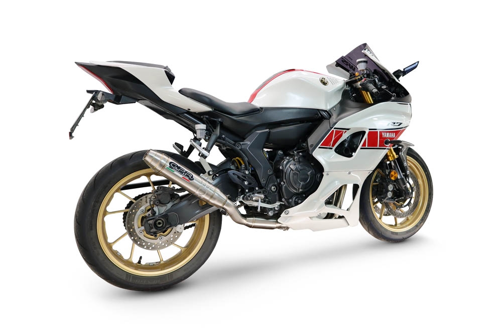 GPR escape compatible con Yamaha YZF R7 2021-2024, Deeptone Inox, Escape completo homologado y legal,con catalizador incluido db killer extraíble 