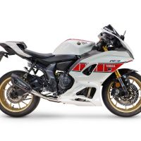 GPR escape compatible con Yamaha YZF R7 2021-2024, GP-Revo Black Titanium, Escape completo homologado y legal,con catalizador incluido db killer extraíble 