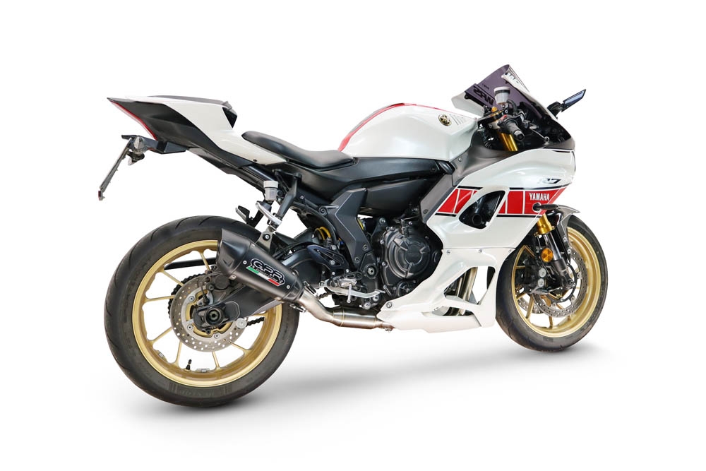 GPR escape compatible con Yamaha YZF R7 2021-2024, GP-Revo Black Titanium, Escape completo homologado y legal,con catalizador incluido db killer extraíble 