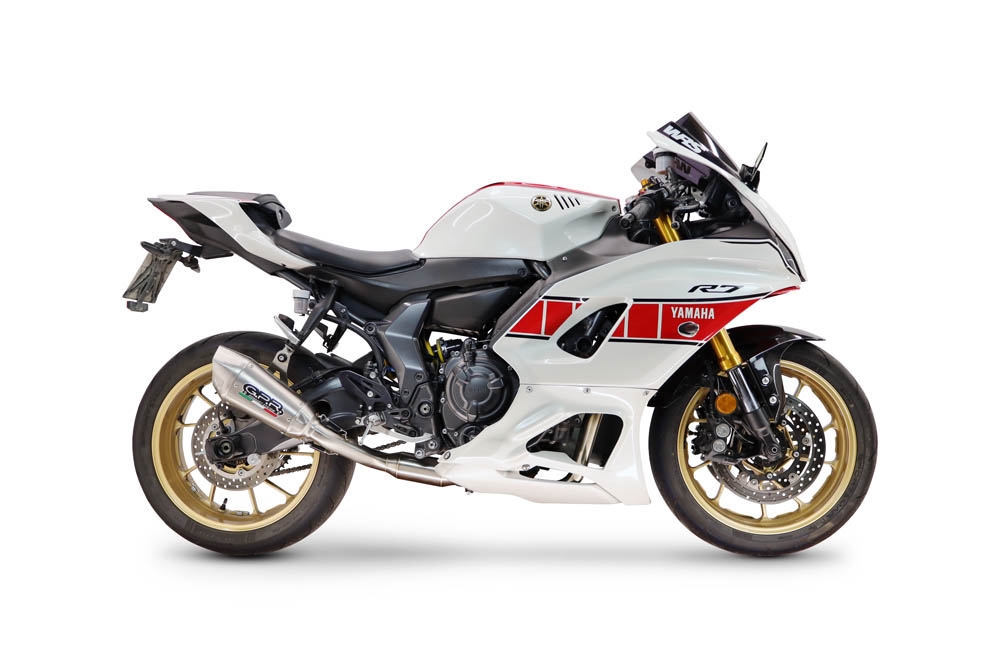 GPR escape compatible con Yamaha YZF R7 2021-2024, GP-Revo Titanium, Escape completo homologado y legal,con catalizador incluido db killer extraíble 
