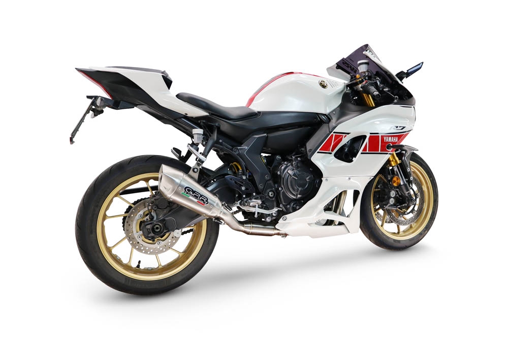 GPR escape compatible con Yamaha YZF R7 2021-2024, GP-Revo Titanium, Escape completo homologado y legal,con catalizador incluido db killer extraíble 