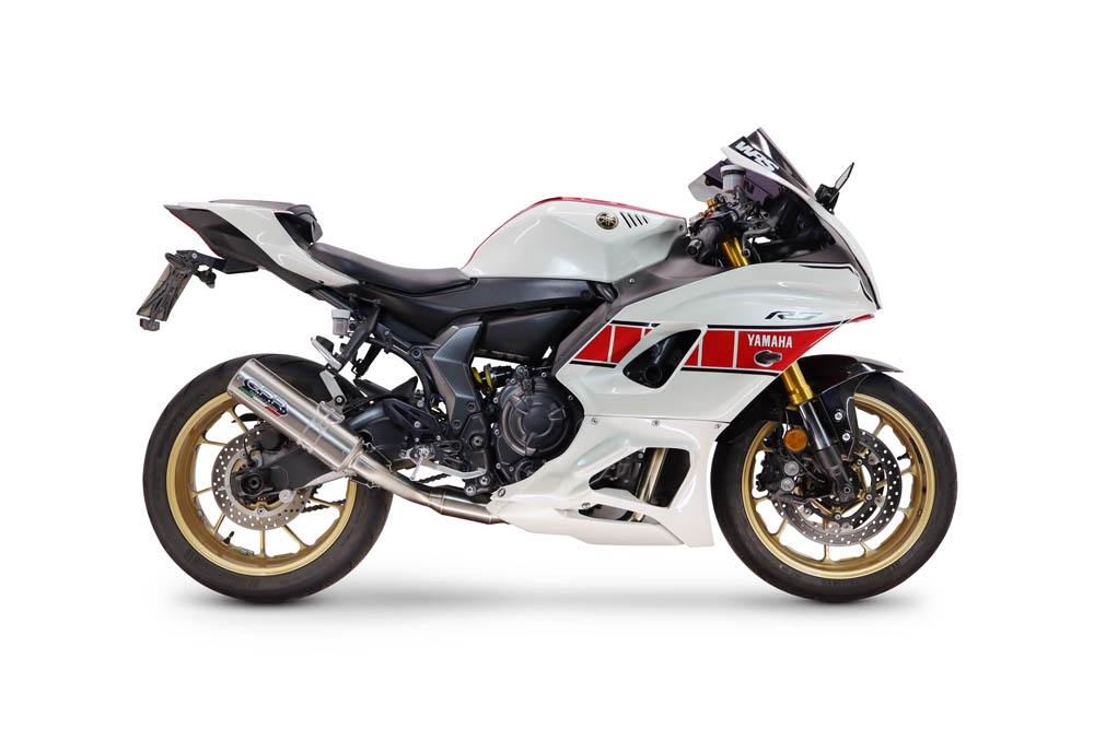 GPR escape compatible con Yamaha YZF R7 2021-2024, M3 Inox , Escape completo homologado y legal,con catalizador incluido db killer extraíble 