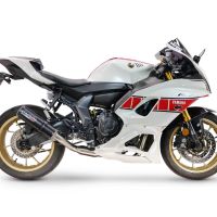GPR escape compatible con Yamaha YZF R7 2021-2024, M3 Black Titanium, Escape completo homologado y legal,con catalizador incluido db killer extraíble 