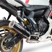 GPR escape compatible con Yamaha YZF R7 2021-2024, M3 Black Titanium, Escape completo homologado y legal,con catalizador incluido db killer extraíble 