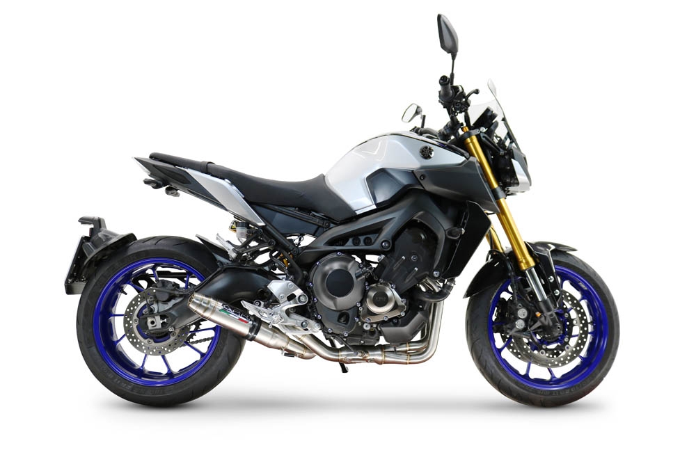 GPR escape compatible con  Yamaha Mt-09 2014-2016, Deeptone Inox, Escape completo racing, incluyendo colector y db killer desmontable, sin homologación 