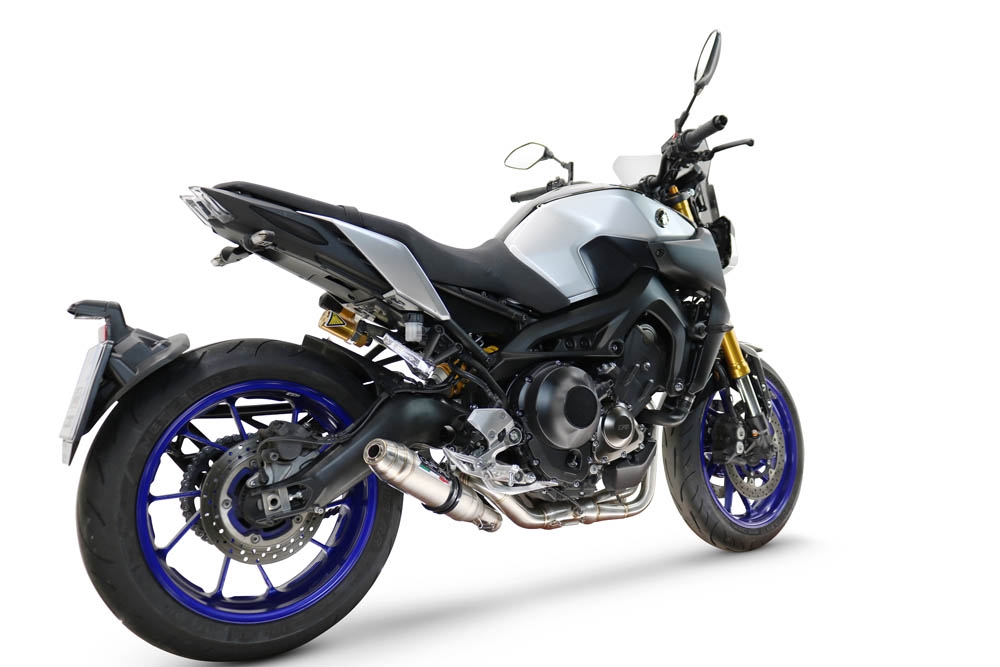GPR escape compatible con  Yamaha Mt-09 2014-2016, Deeptone Inox, Escape completo racing, incluyendo colector y db killer desmontable, sin homologación 