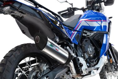 Escape compatible con Triumph Tiger 900 GT / Pro / Rally Pro 2024-2025, Furore-X Titanio, Escape legal, homologado, silenciador con db killer desmontable y tubo de conexión específico 