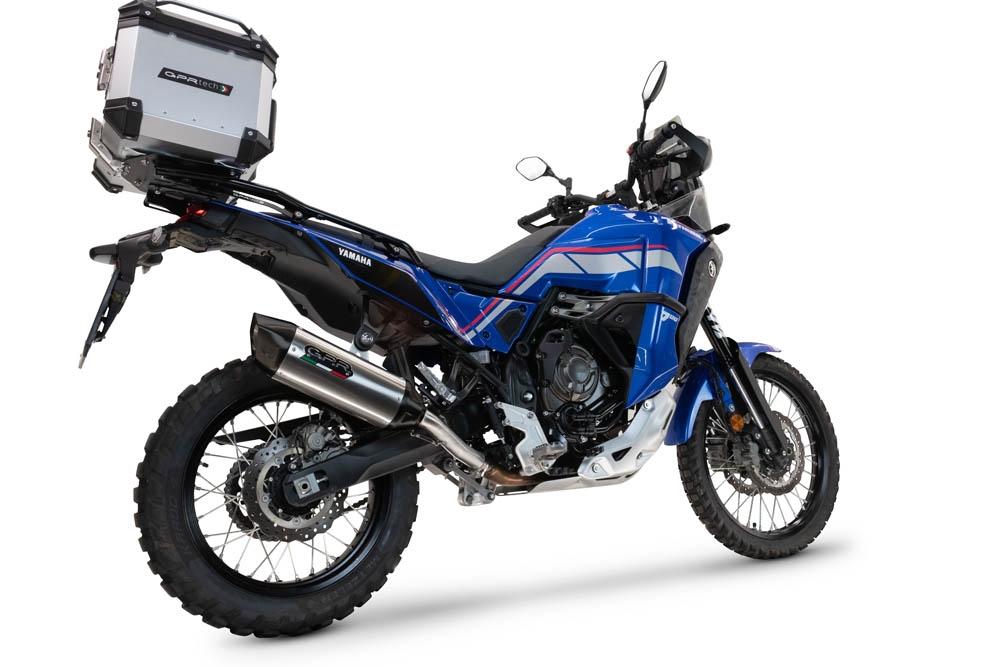 Escape compatible con Yamaha Tenere 700 2025-2026, Furore-X Titanio, Escape legal, homologado, silenciador con db killer desmontable y tubo de conexión específico 