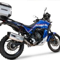 Escape compatible con Yamaha Tenere 700 2025-2026, Hyper Sonic Titanium, Escape legal, homologado, silenciador con db killer desmontable y tubo de conexión específico 