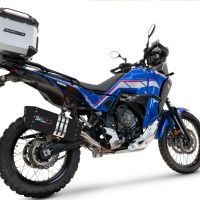 Escape compatible con Yamaha Tenere 700 2025-2026, Hyper Sonic Black Titanium, Escape legal, homologado, silenciador con db killer desmontable y tubo de conexión específico 