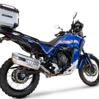 Escape compatible con Yamaha Tenere 700 2025-2026, Hyper Sonic Inox, Escape legal, homologado, silenciador con db killer desmontable y tubo de conexión específico 