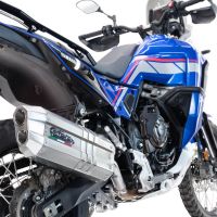 Escape compatible con Yamaha Tenere 700 2025-2026, Hyper Sonic Inox, Escape legal, homologado, silenciador con db killer desmontable y tubo de conexión específico 