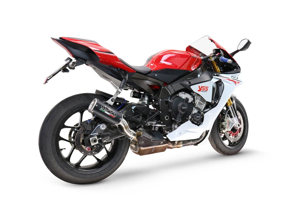 GPR escape compatible con  Yamaha Yzf R1-R1-M 2020-2025, M3 Black Titanium, Escape legal, homologado, silenciador con db killer desmontable y tubo de conexión específico 