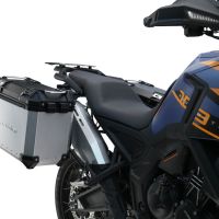 GPR TECH compatible con  Zontes 703 F 2025/2026 Par de maletas laterales en aluminio color plata con portaequipajes específico Capacidad 38 LT. + 38 LT.