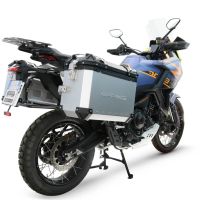 GPR TECH compatible con  Zontes 703 F 2025/2026 Par de maletas laterales en aluminio color plata con portaequipajes específico Capacidad 38 LT. + 38 LT.