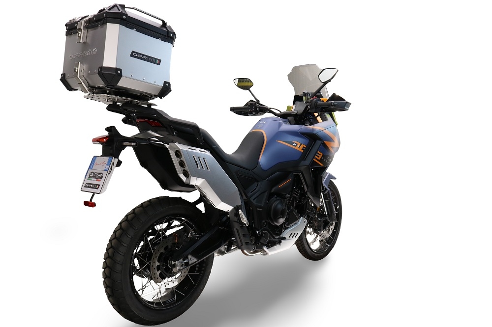 GPR TECH compatible con  Zontes 703 F 2025/2026 Baúl Alpi-Tech en aluminio color plata con placa específica incluida Capacidad Litros 35