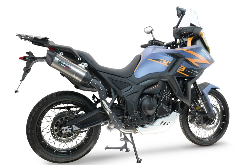 GPR escape compatible con  Zontes 703 F 2025-2026, Furore-X Titanio, Escape legal, homologado, silenciador con db killer desmontable y tubo de conexión específico 