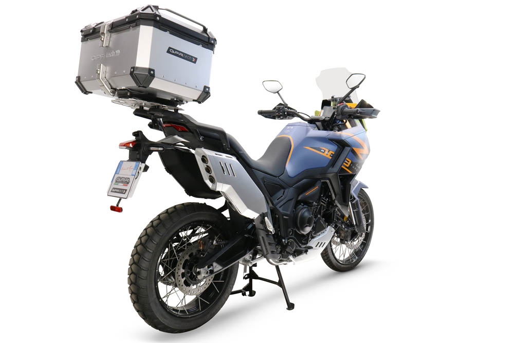 GPR TECH compatible con  Zontes 703 F 2025/2026 Baúl Alpi-Tech en aluminio color plata con placa específica incluida Capacidad Litros 45