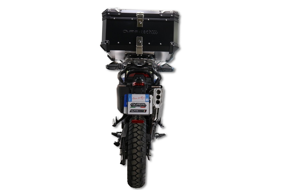 GPR TECH compatible con  Zontes 703 F 2025/2026 Baúl Alpi-Tech en aluminio, color negro con placa específica incluida Capacidad Litros 45