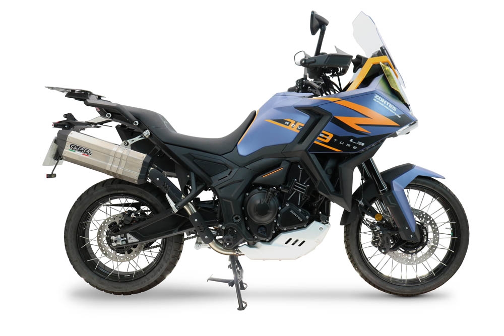 GPR escape compatible con  Zontes 703 F 2025-2026, Hyper Sonic Black Titanium, Escape legal, homologado, silenciador con db killer desmontable y tubo de conexión específico 