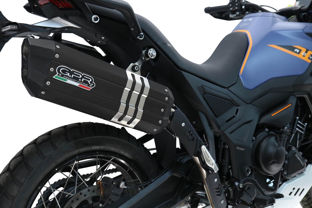 GPR escape compatible con  Zontes 703 F 2025-2026, Hyper Sonic Titanium, Escape legal, homologado, silenciador con db killer desmontable y tubo de conexión específico 