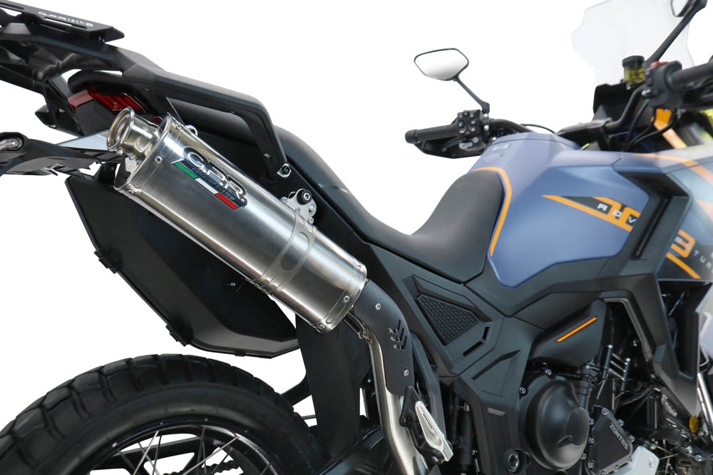 GPR escape compatible con  Zontes 703 F 2025-2026, Trioval, Escape legal, homologado, silenciador con db killer desmontable y tubo de conexión específico 